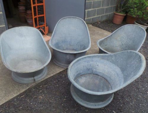 Vintage original galvanised bath tubs GU733